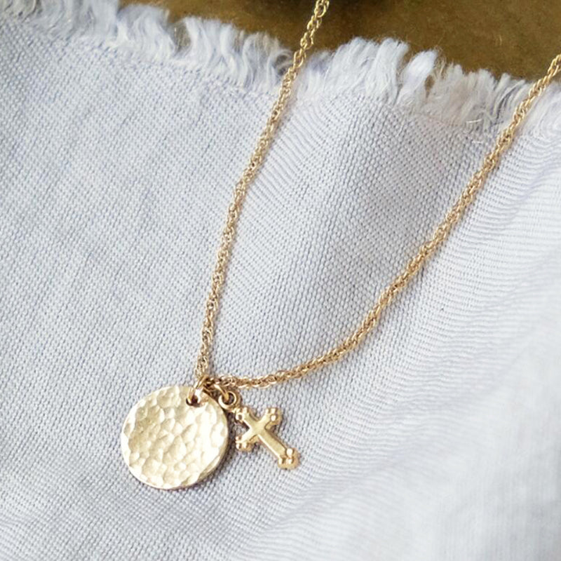 Necklace with engraved clearance initials