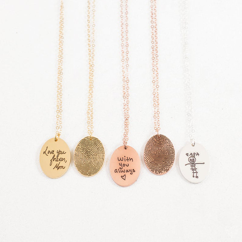 Bridesmaid Gifts Personalized Fingerprint Necklace Custom Fingerprint Jewelry - urweddinggifts