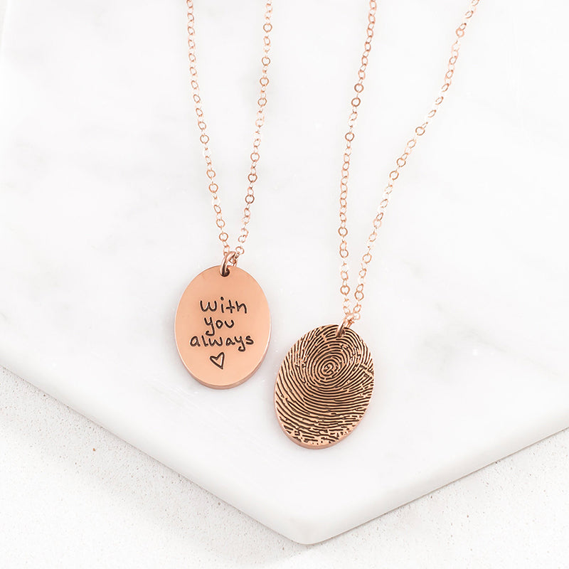 Bridesmaid Gifts Personalized Fingerprint Necklace Custom Fingerprint Jewelry - urweddinggifts