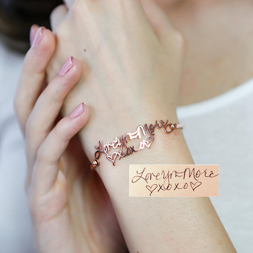 Bridesmaid Gifts Personalized Handwriting Bangle Custom