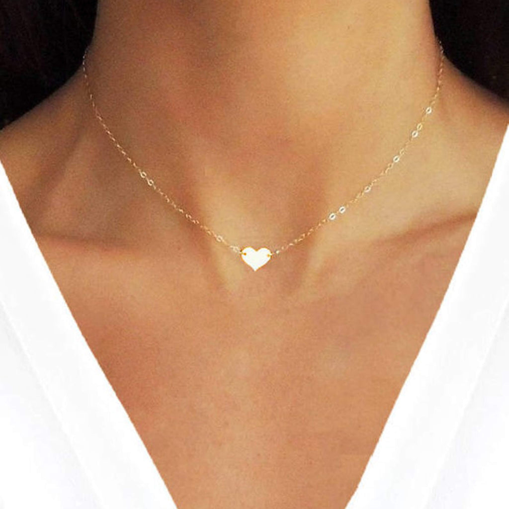 Bridesmaid Gifts Personalized Heart Necklace Custom Necklace Gold Dainty Heart Necklace - urweddinggifts