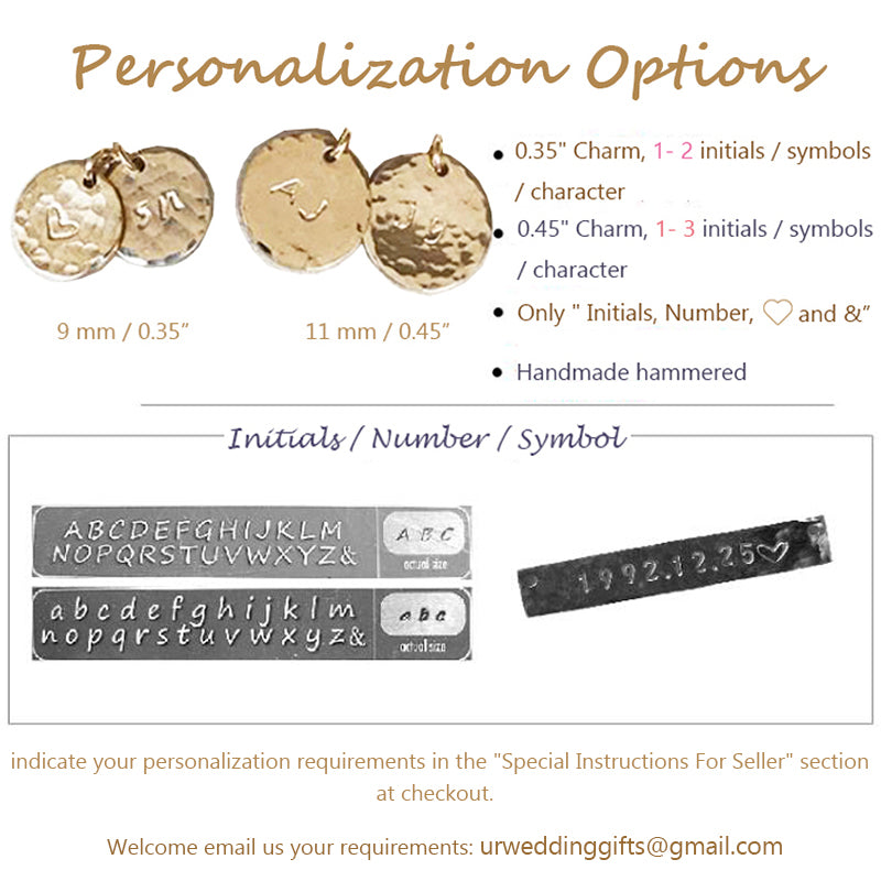 Bridesmaid Gifts Personalized Initial Necklace Circle Disc Charm Necklace Monogram Pendant Necklace - urweddinggifts