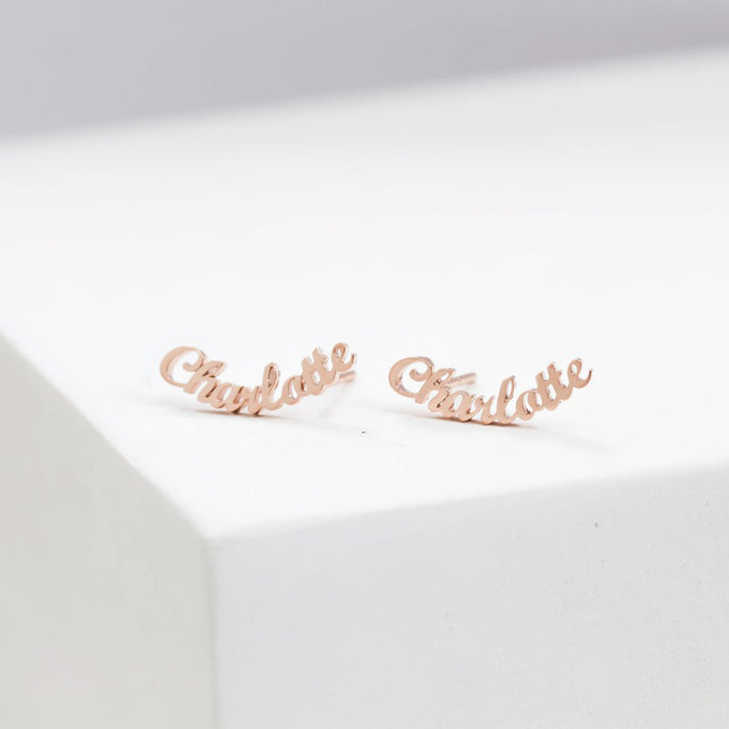 Bridesmaid Gifts Personalized Name Earrings Custom Handwriting Earrings Minimalist Earrings - urweddinggifts