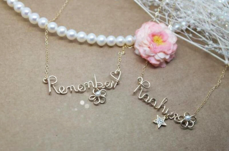 Bridesmaid Gifts Personalized Name Necklace Custom Name Necklace Handcrafted Necklace Handmade Name Necklace - urweddinggifts