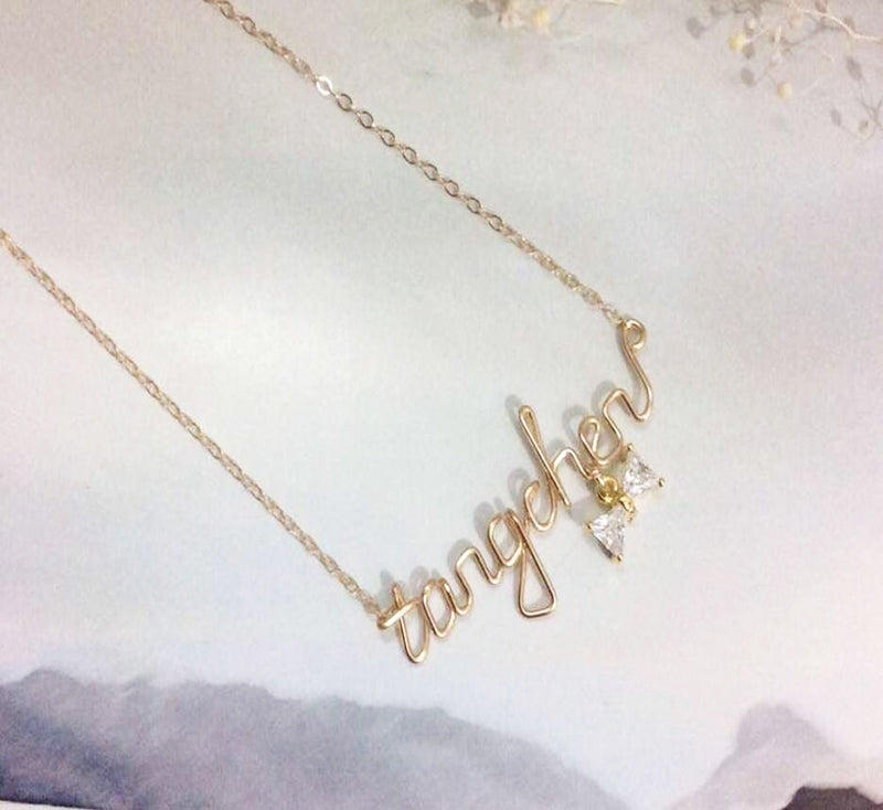 Name necklace handmade sale