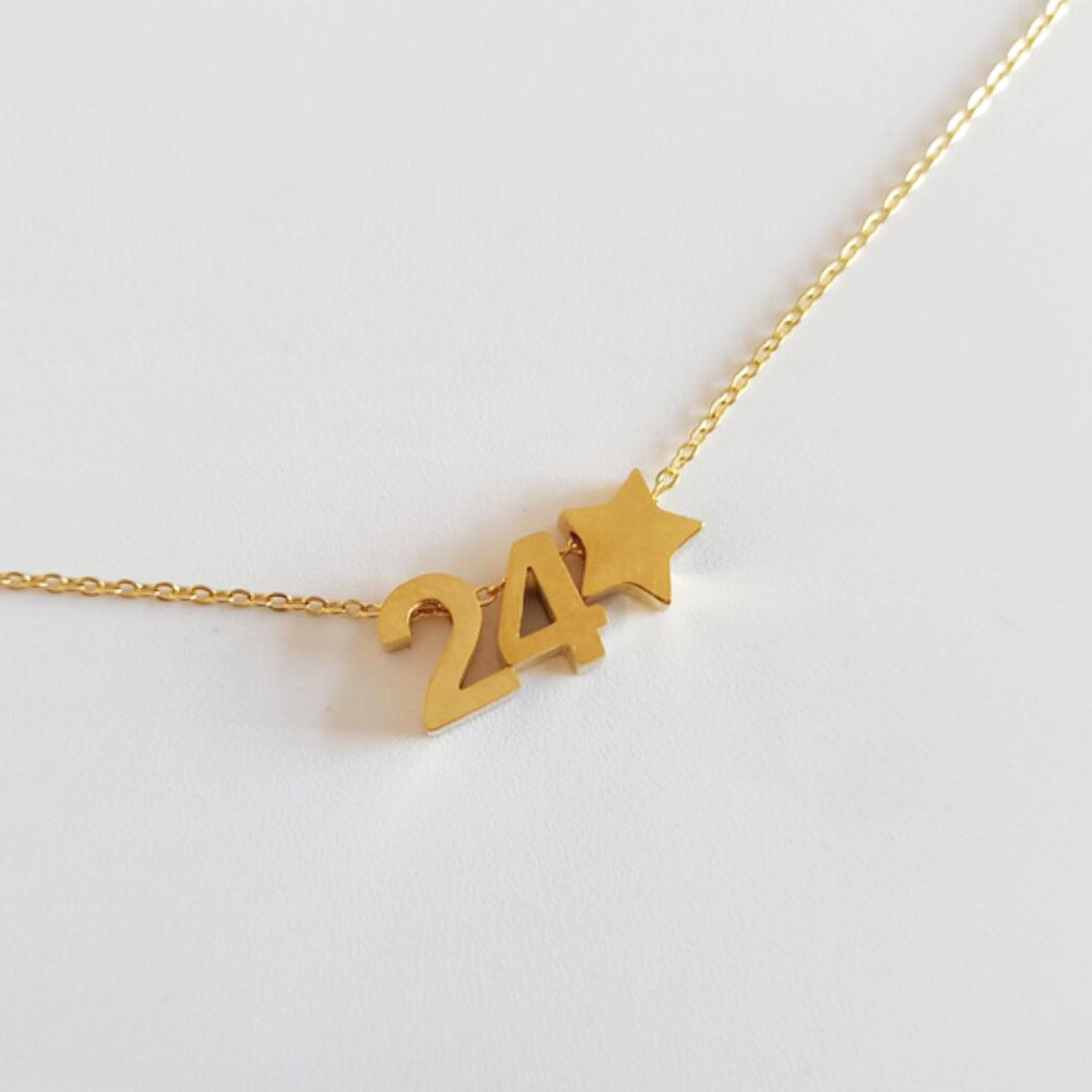 Bridesmaid Gifts Personalized Number Charm Necklace Custom Initial Charm Necklace Number Necklace - urweddinggifts