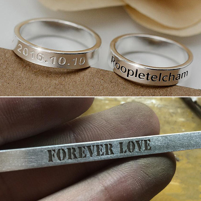 Two Name Engraved Gold Couple Rings