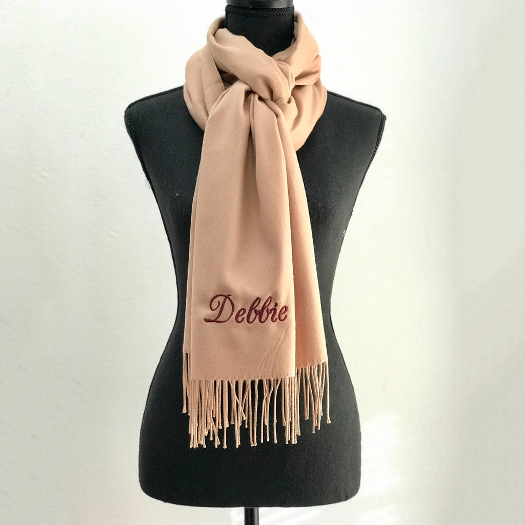 Bridesmaid Gifts Personalized Shawl Customized Pashmina Scarf Embroidered Scarf - urweddinggifts