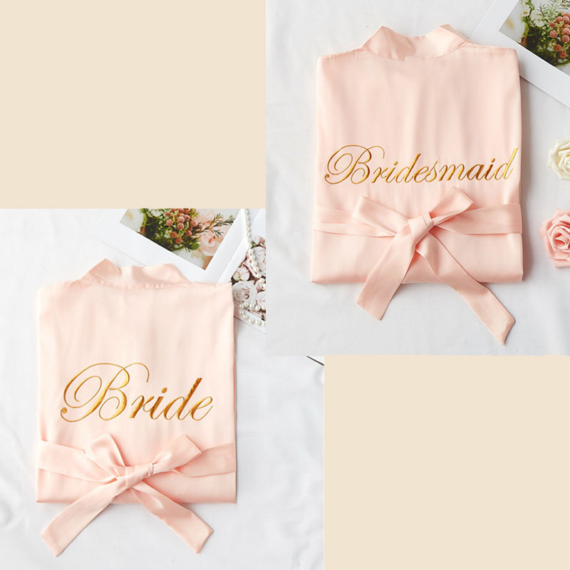 Bridesmaid Gifts Personalized Silk Robes Custom Bridesmaid Robes Embroidered Bride Robe - urweddinggifts