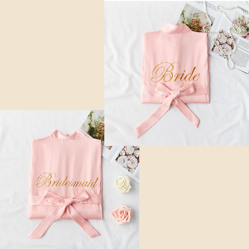 Bridesmaid Gifts Personalized Silk Robes Custom Bridesmaid Robes Embroidered Bride Robe - urweddinggifts