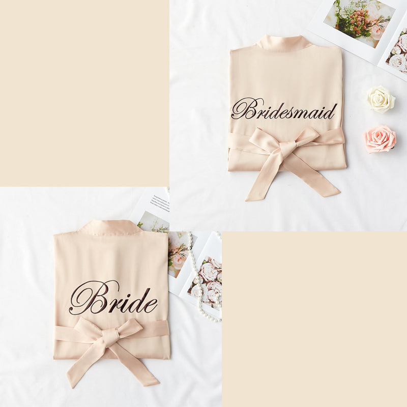 Bridesmaid Gifts Personalized Silk Robes Custom Bridesmaid Robes Embroidered Bride Robe - urweddinggifts