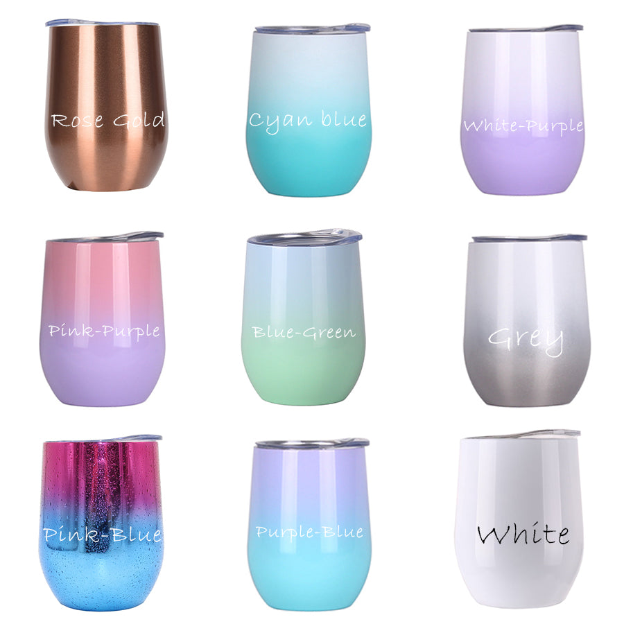 Bridesmaid Gifts Personalized Wine Tumblers Bridal Party Cups Stemless Wine Cup Gradient Tumblers Bridesmaid Cups - urweddinggifts
