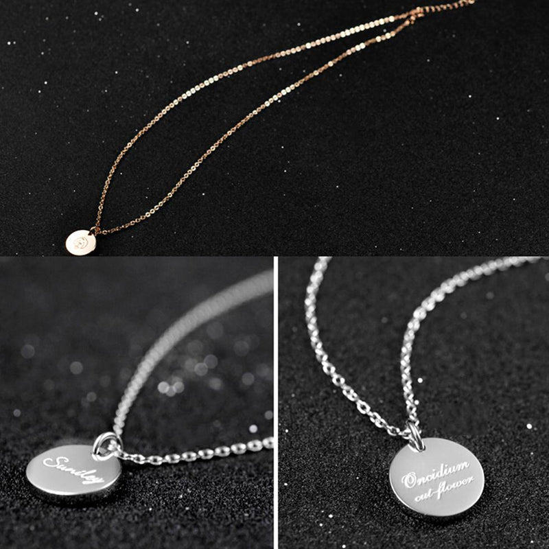 Bridesmaid Gifts Personalized necklace Custom Engraved Disc Necklace Initial Necklace - urweddinggifts