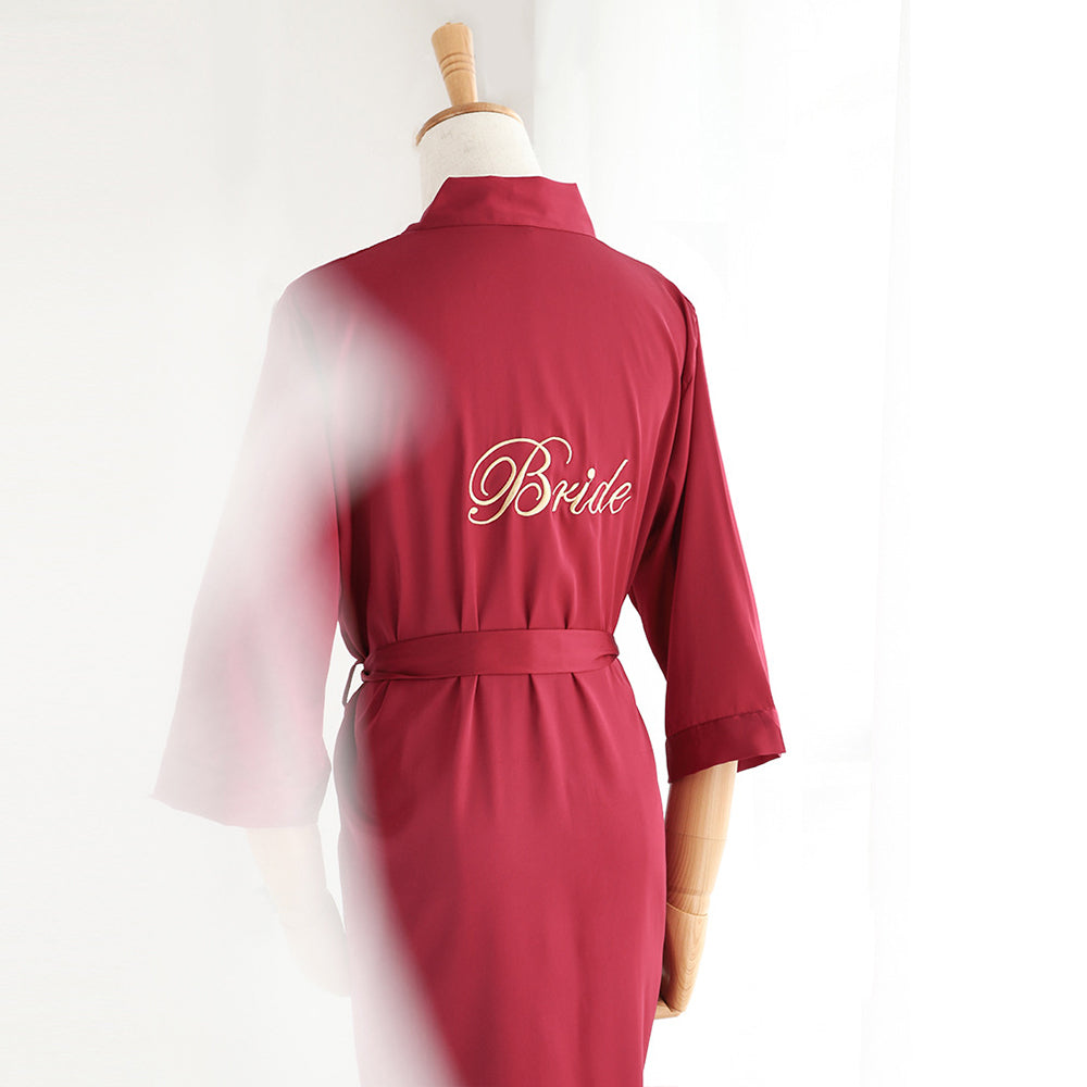 Bridesmaid Gifts Silk Bridal Robe Bridesmaid Robes Embroidered Bride Robe - urweddinggifts