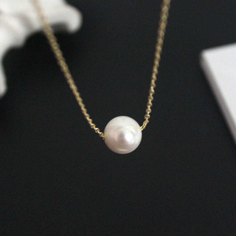 Bridesmaid Gifts Simple Pearl Necklace Dainty Pearl Necklace Single Pearl Necklace Everyday Necklace - urweddinggifts