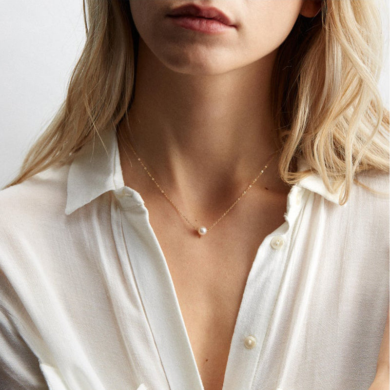 Bridesmaid Gifts Simple Pearl Necklace Dainty Pearl Necklace