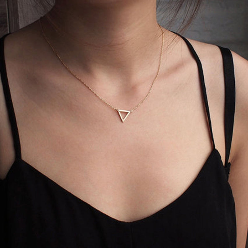 Bridesmaid Gifts Small Triangle Necklace Floating Triangle Necklace Delicate Necklace - urweddinggifts