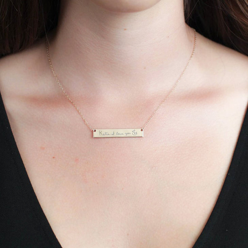 Bridesmaid Gifts Fingerprint Necklace Personalized Necklace Engraved Wedding Jewelry Memorial Gift - urweddinggifts