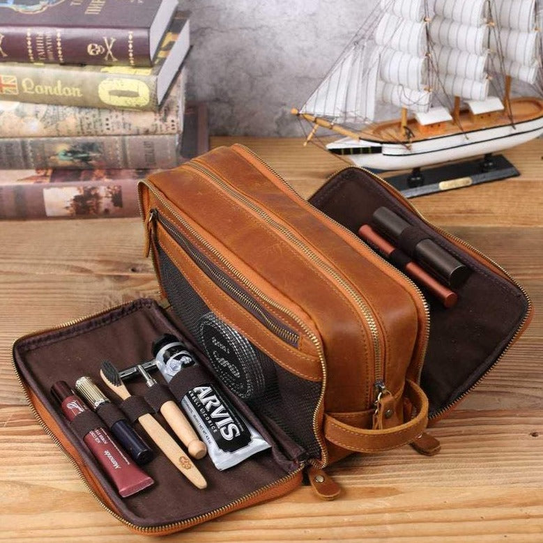 Personalized Groomsmen Gift, Leather Toiletry Bag for Groomsmen, Weddi –  JackLeatherStudio