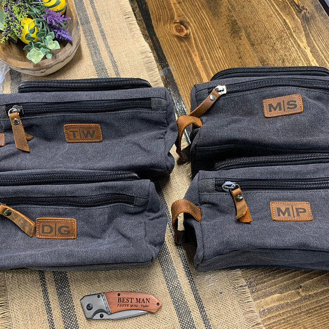 Groomsmen Gifts Engraved Toiletry Bag Personalized Dopp Kit Monogrammed Usher Gift