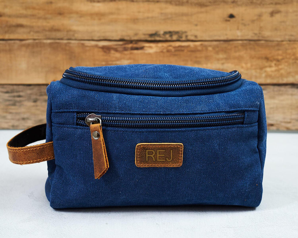 Groomsmen Gifts Personalized Canvas Dopp Kit Monogrammed Toiletry Bag Best Man Gift