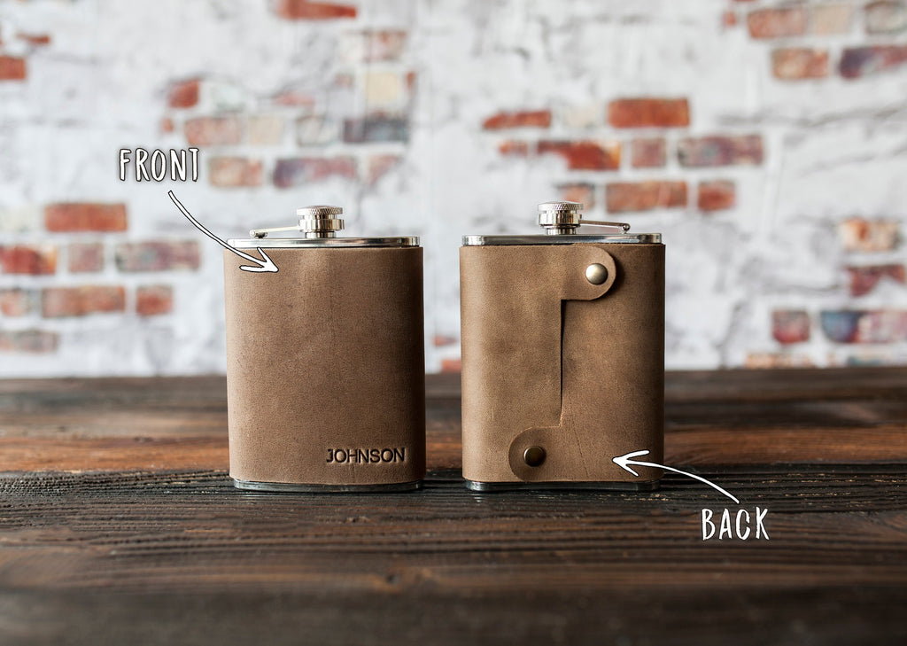 Groomsmen Gift Customized Flask Personalized Leather Flask Engraved Flask Best Man Gift - urweddinggifts