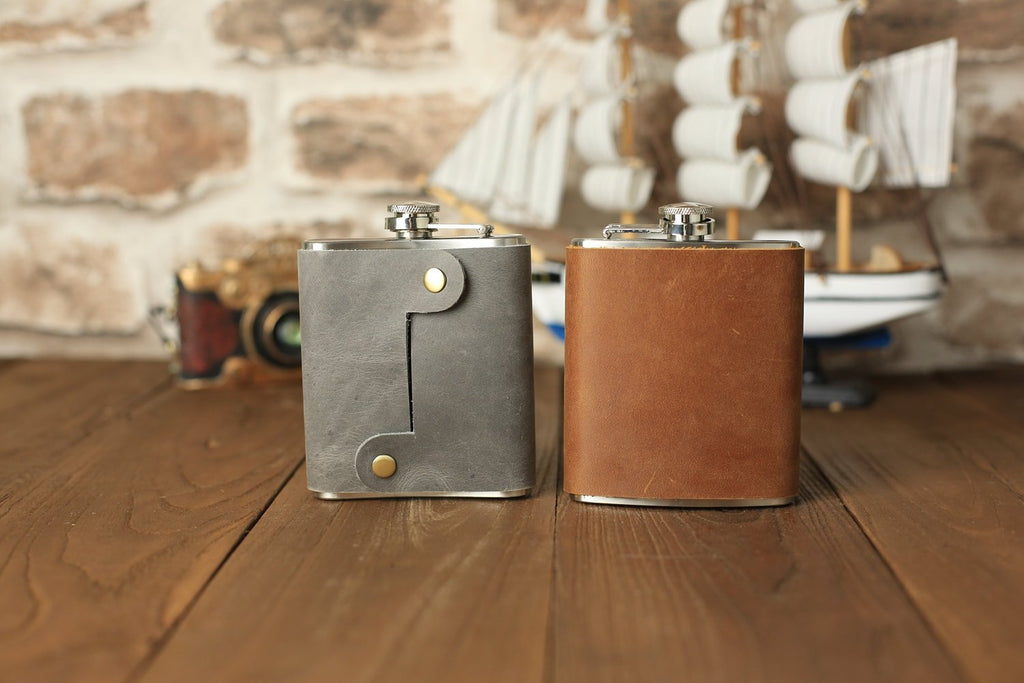 Groomsmen Gift Customized Flask Personalized Leather Flask Engraved Flask Best Man Gift - urweddinggifts