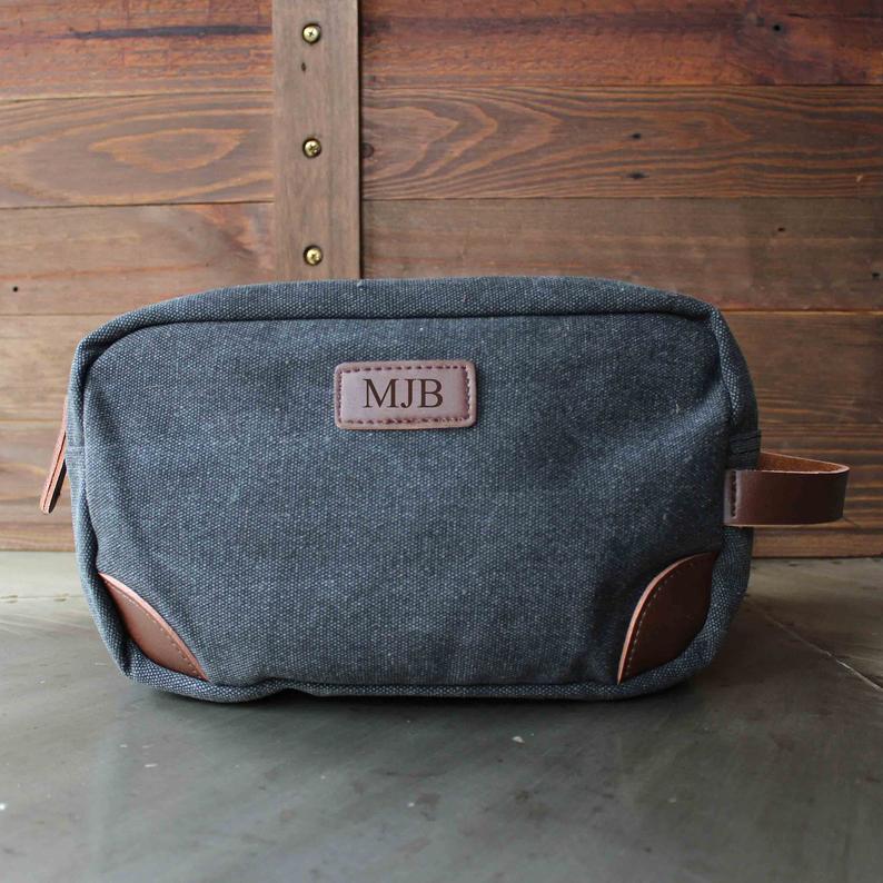 Groomsmen Gifts Personalized Dopp Kit Custom Toiletry Bag Engraved
