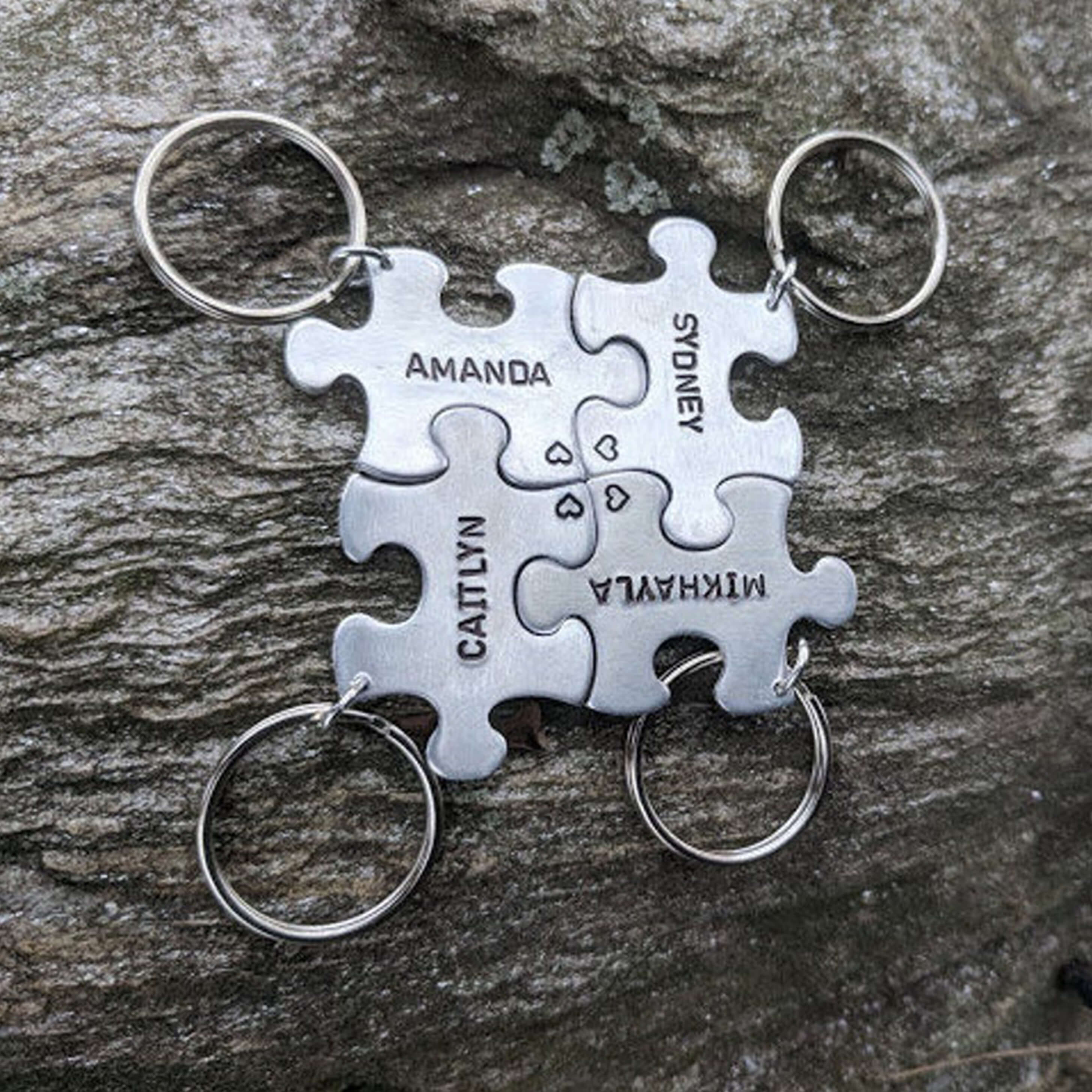 Engraved puzzle outlet piece keychain