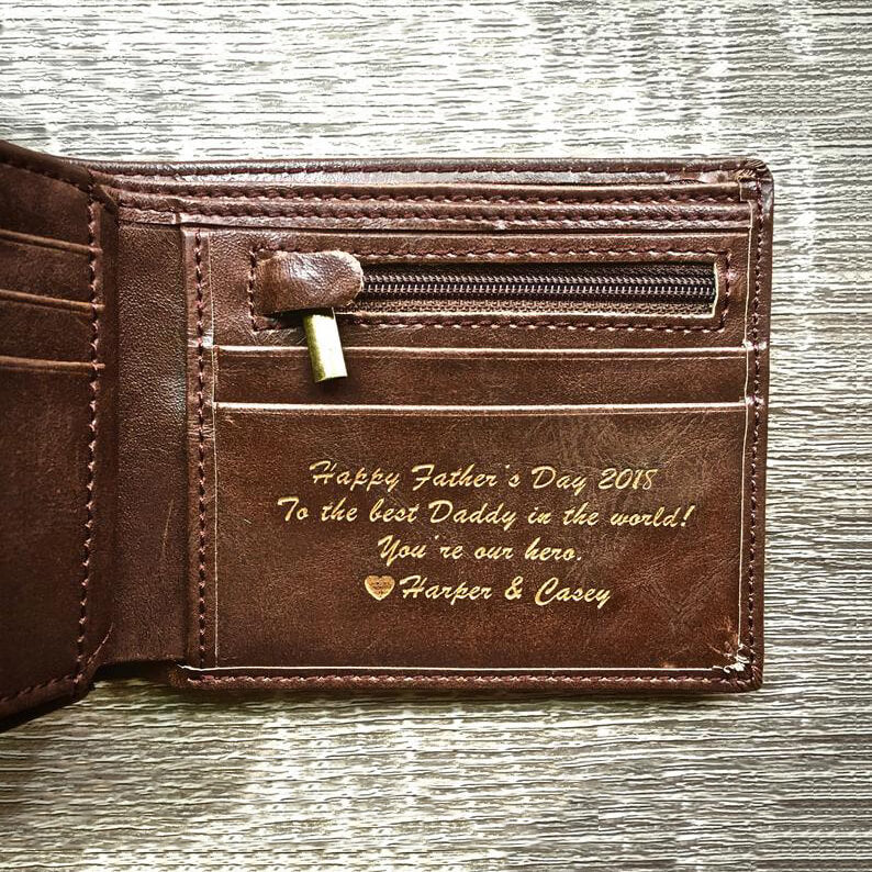 Groomsman Gift, Personalized Leather Money Clip, Best Man Gift, Wedding Gift, Dad Gift, Boyfriend Gift Vintage Brown / Cash Side+Card Side