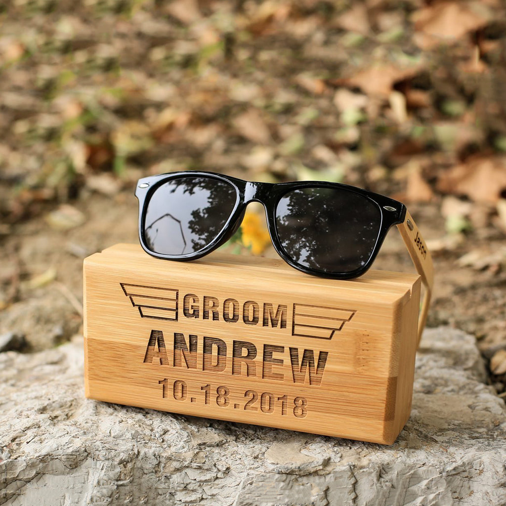 Groomsmen Gift Personalized Wooden Sunglasses Wedding Gifts Best Man Gifts - urweddinggifts