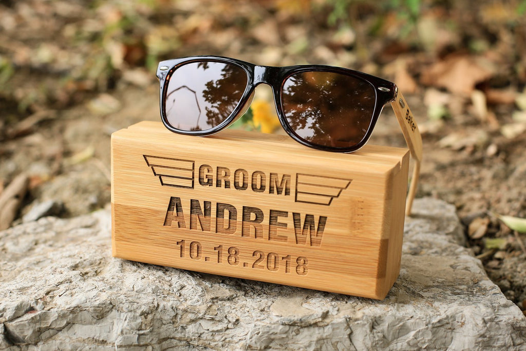 Groomsmen Gift Personalized Wooden Sunglasses Wedding Gifts Best Man Gifts - urweddinggifts