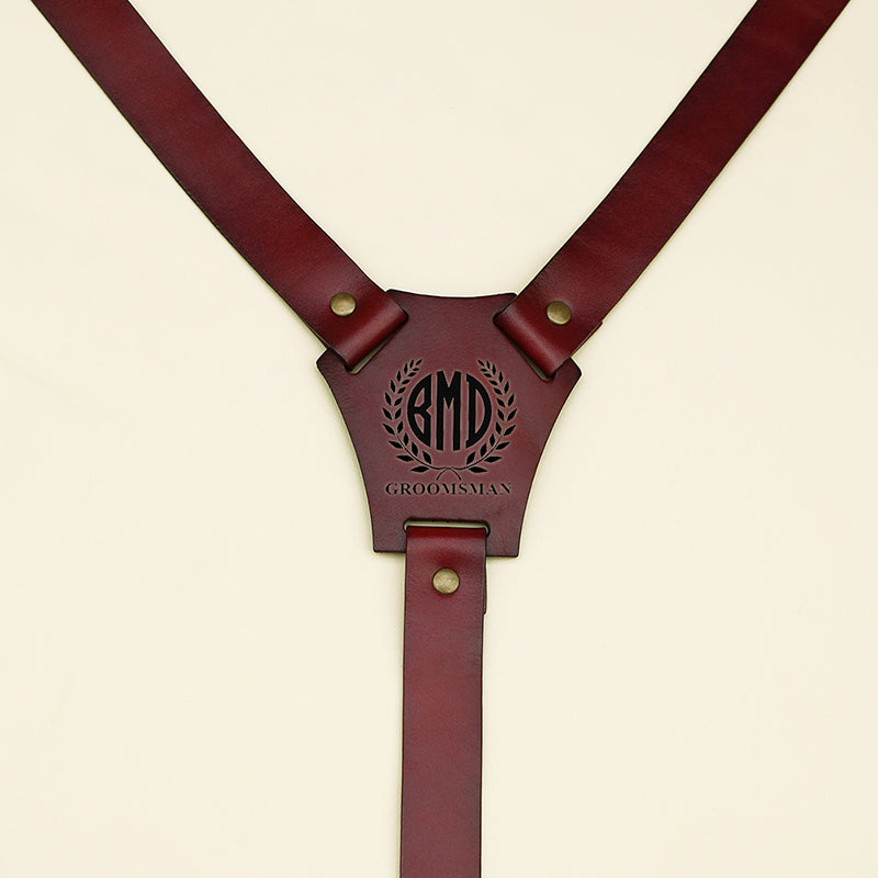 Groomsmen Gifts Custom Leather Suspenders Monogram Groomsmen Suspenders Wedding Party Suspenders - urweddinggifts