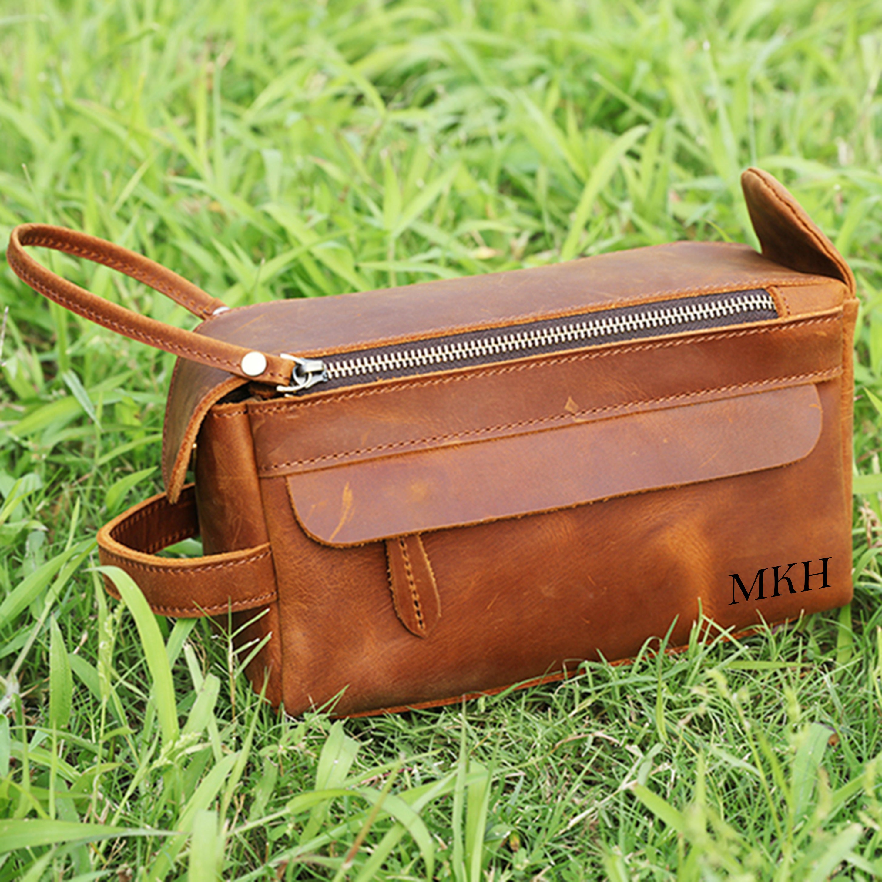 Custom leather dopp kit clearance