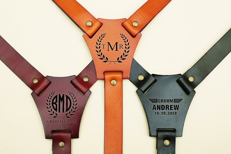Groomsmen Gifts Leather Wedding Suspenders Personalized Groom Suspenders Custom Adjustable Groomsmen Suspenders - urweddinggifts