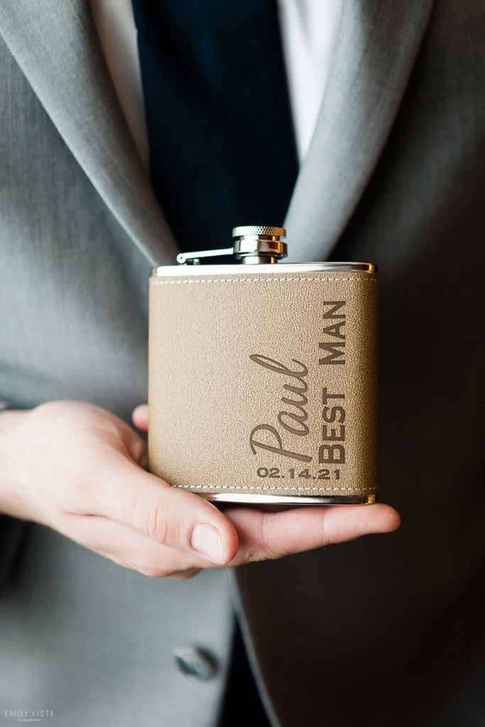Groomsmen Gifts Personalized Groomsmen Flasks Monogram Flask Set Engraved Best Man Gift - urweddinggifts