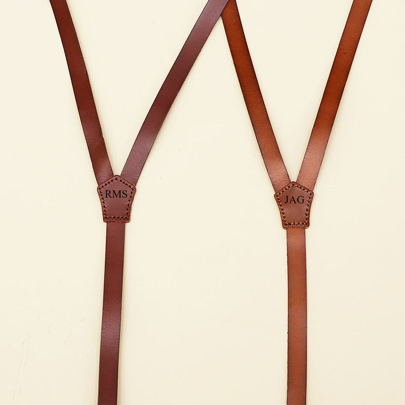 Groomsmen Gifts Personalized Leather Suspenders Custom Groomsmen Suspenders Engraved Wedding Suspenders - urweddinggifts