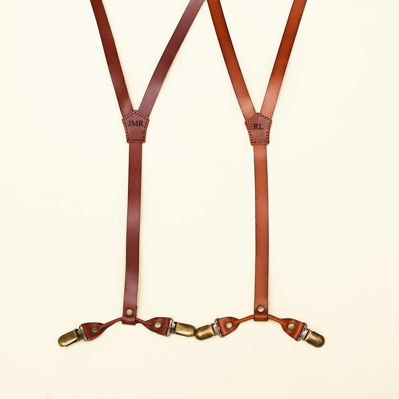 Groomsmen Gifts Personalized Leather Suspenders Custom Groomsmen Suspenders Engraved Wedding Suspenders - urweddinggifts