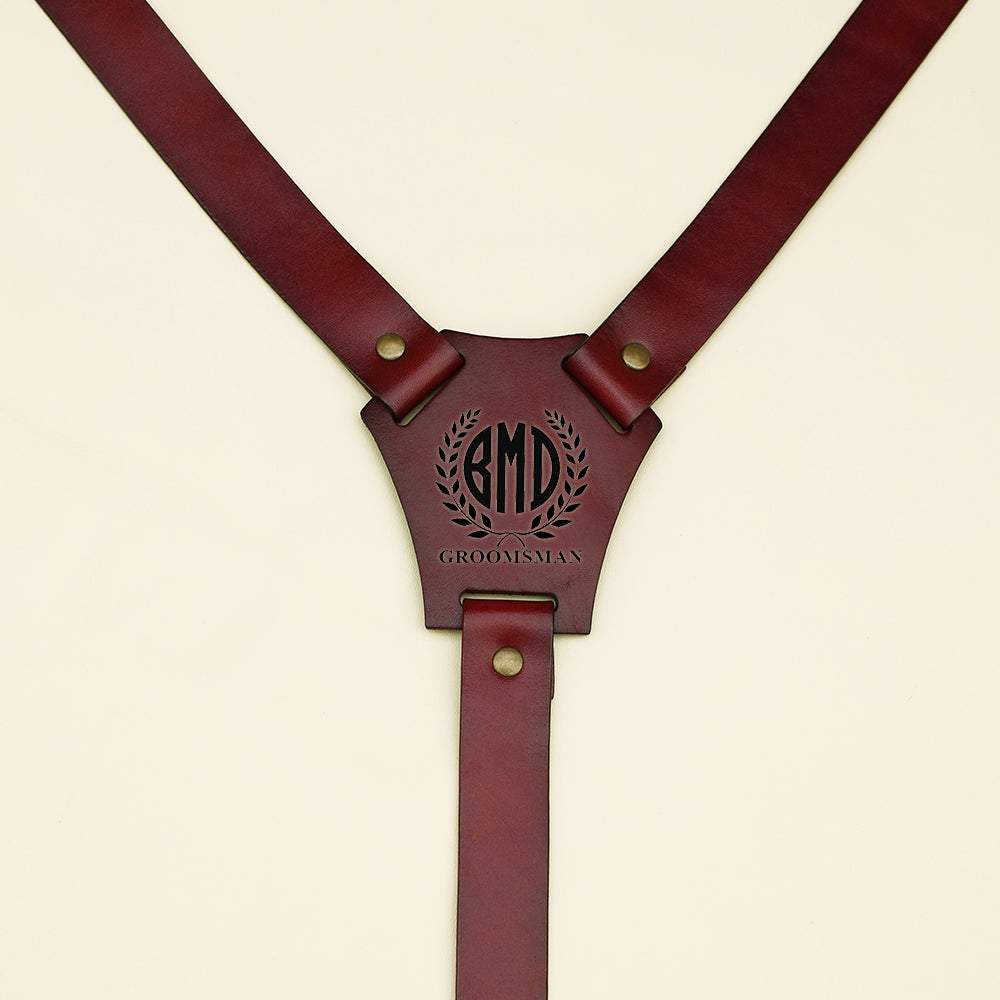 Groomsmen Gifts Personalized Leather Suspenders Monogram Wedding Suspenders Groom Suspenders Wedding Party Gifts - urweddinggifts