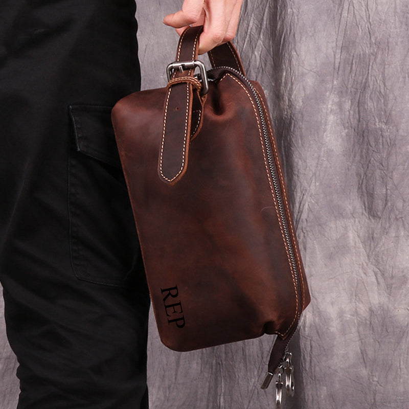 Personalised leather bag clearance mens