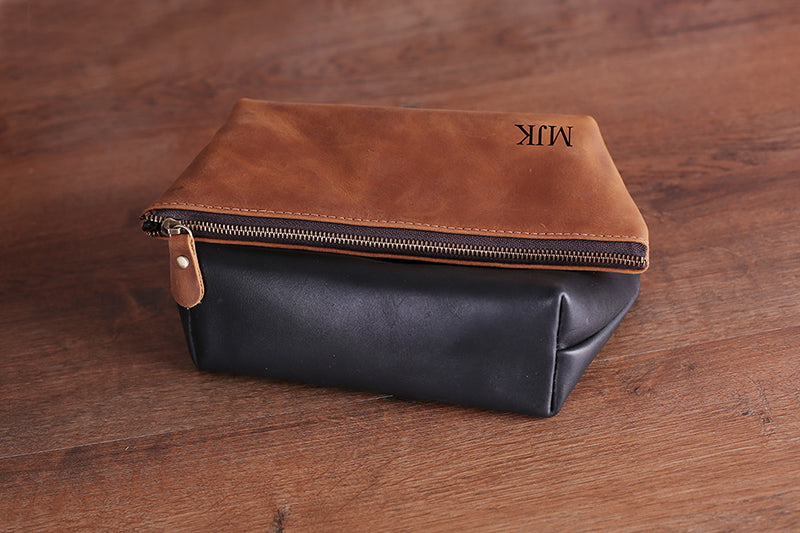 Groomsmen Gifts Personalized Leather Toiletry Bag Engraved Dopp Kit Monogrammed Toiletry Bag Best Man Gift - urweddinggifts