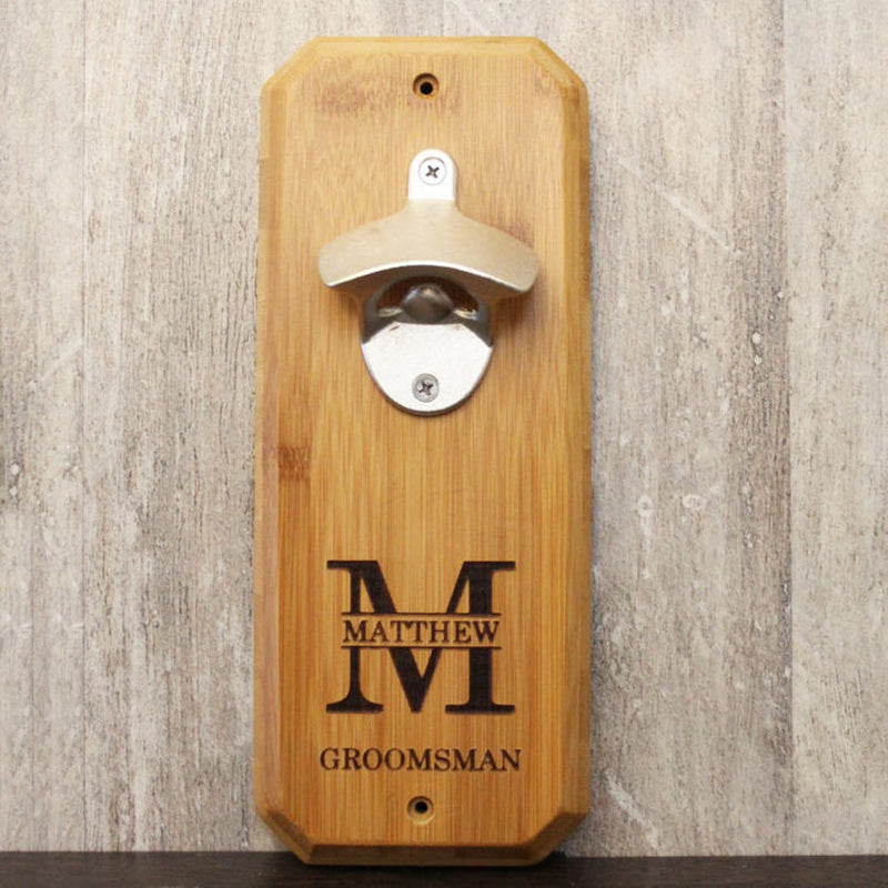 Groomsmen Gifts Wall Mounted Bottle Opener Personalized Bottle Opener Engraved Bottle Opener - urweddinggifts