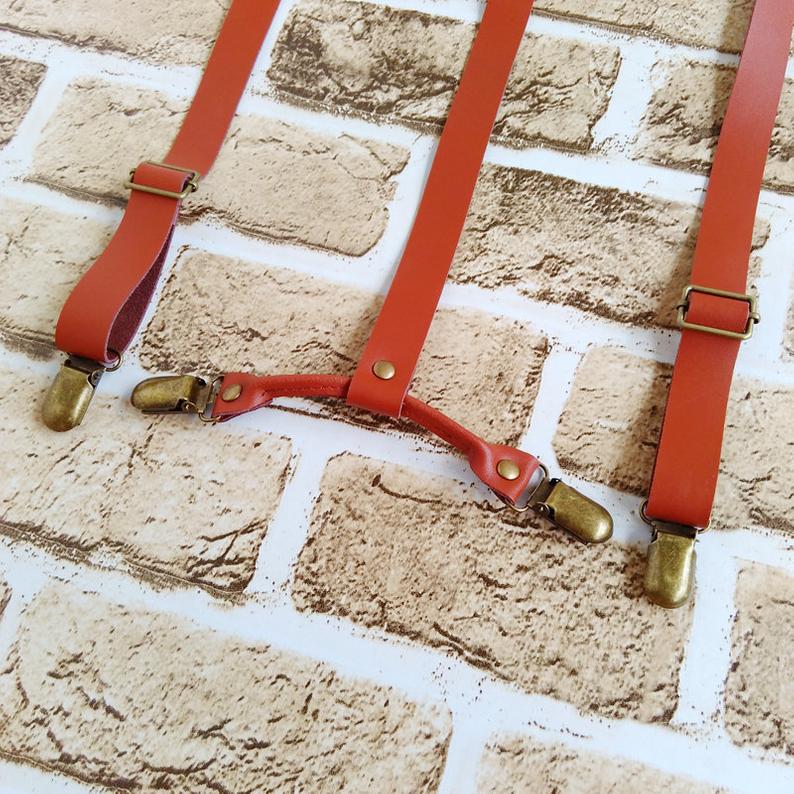 Groomsmen Gifts Wedding Suspenders Custom Leather Suspenders Mens Personalized Leather Suspenders - urweddinggifts