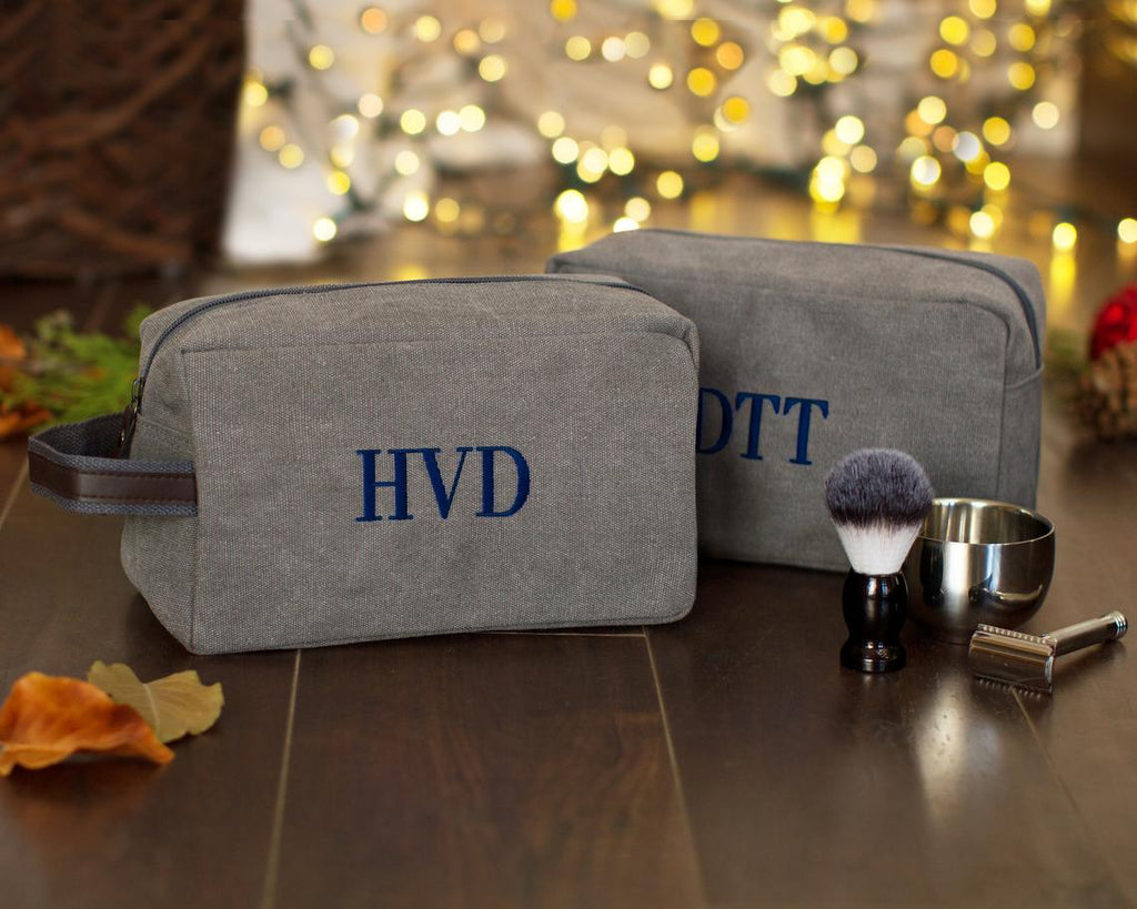 Personalized Groomsmen Gift Ideas, Gift for Him, Canvas Dopp Kit, Custom Shaving Kit, Toiletry Bag for Groomsmen