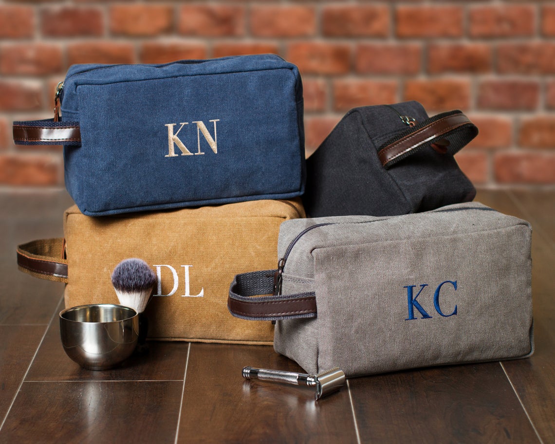 Toiletry bag outlet with initials
