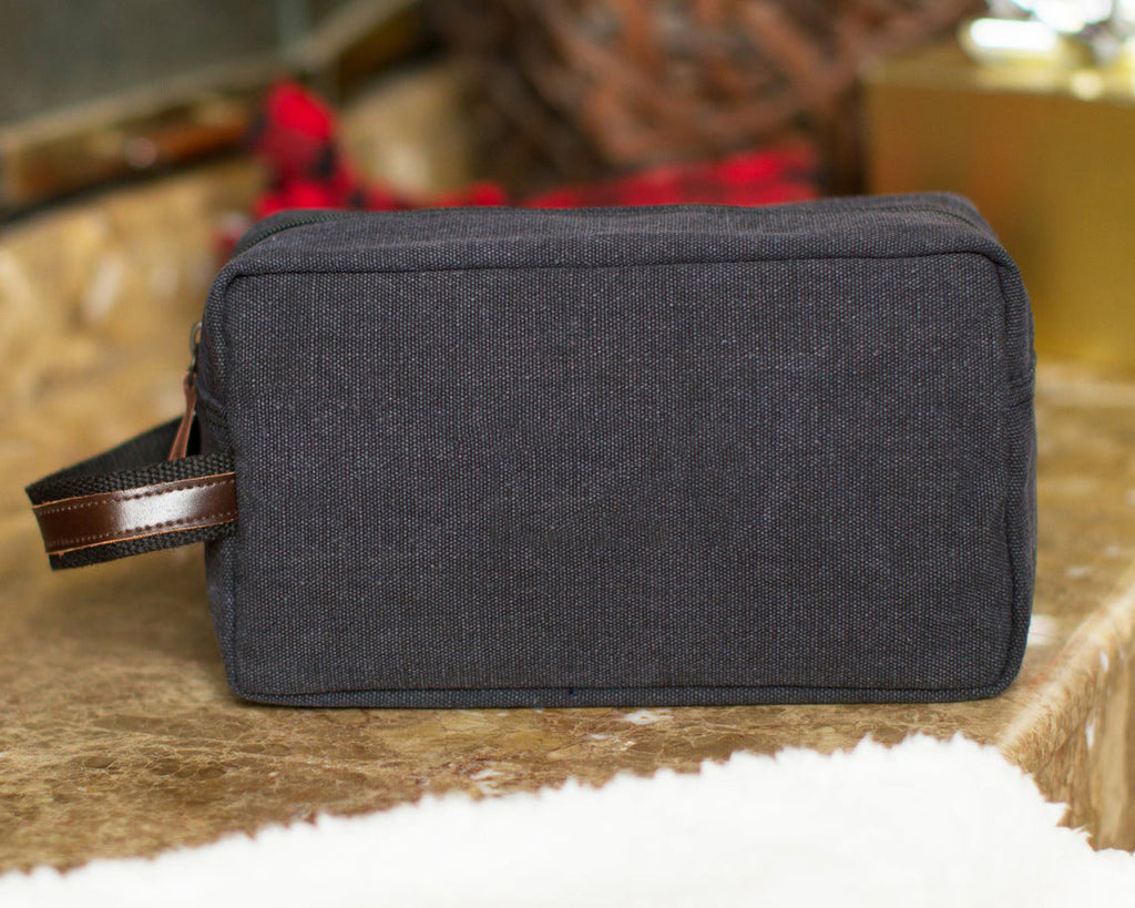 Personalized Canvas Dopp Kit, Toiletry Bag for Groomsmen, Embroidered Shaving Kit, Christmas Gift Ideas