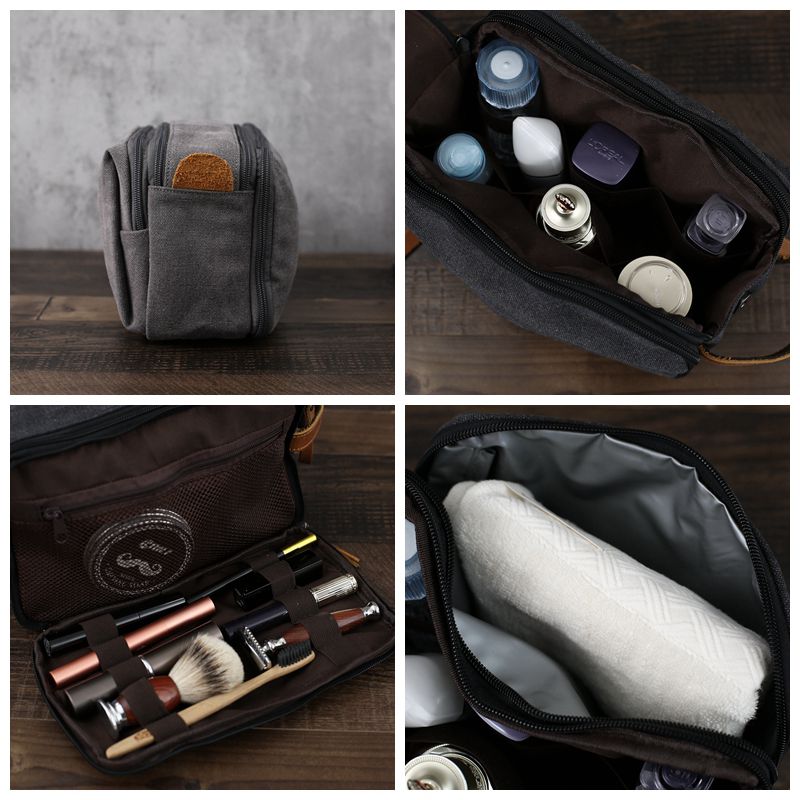 Personalized Groomsmen Toiletry Bag, Canvas Wash Bag