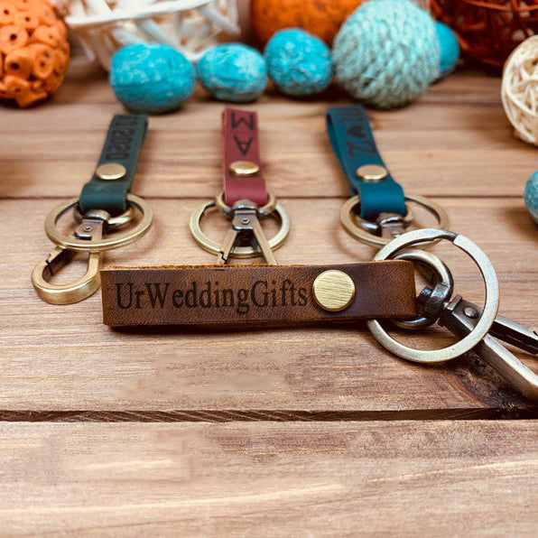Personalized Leather Keychain, Groomsmen Gift, Birthday Gift, Anniversary Gift, Christmas Gifts