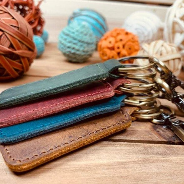 Leather sales coordinate keychain