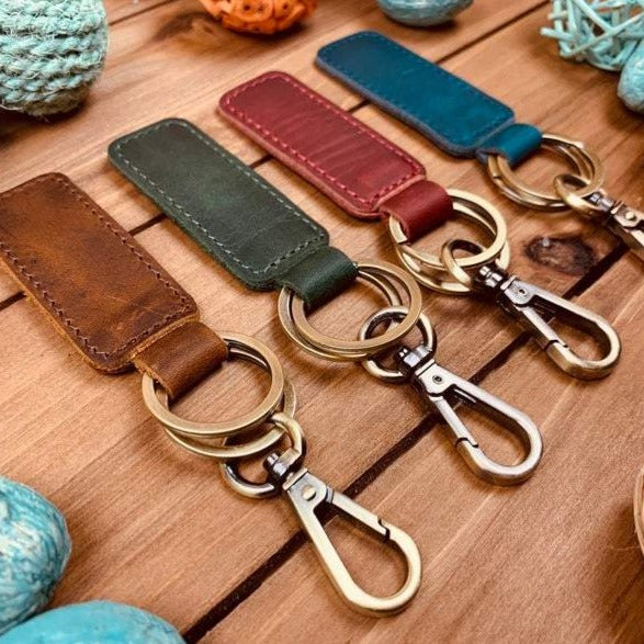 Personalized Leather Keychain, Customized Keychain, Engraved
